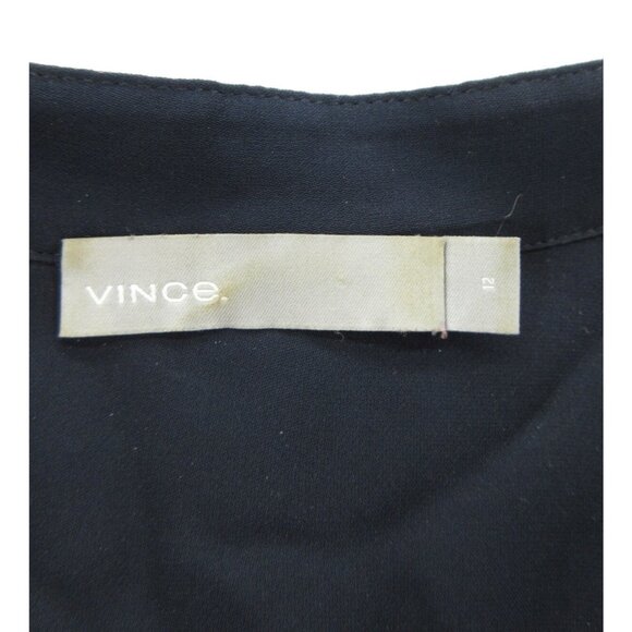 Vince Top 12 Silk Blouse Pullover Career Office Breathable Hi Low - Picture 8 of 10